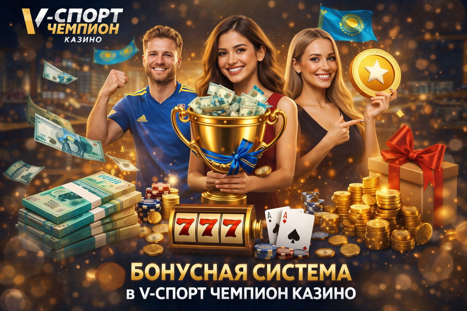 Бонусная система и акции V-Спорт Чемпион Казино